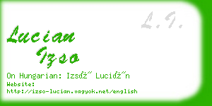 lucian izso business card